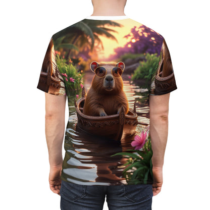 Rustic Comfort: Capybara in a Wooden Tub - ART OF ROYALS
