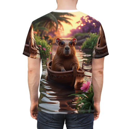 Rustic Comfort: Capybara in a Wooden Tub - ART OF ROYALS