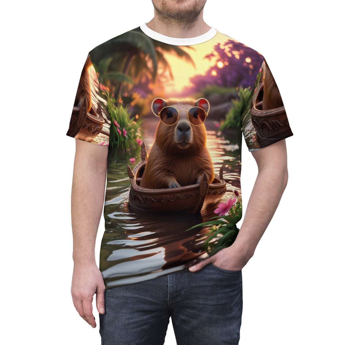 Rustic Comfort: Capybara in a Wooden Tub - ART OF ROYALS