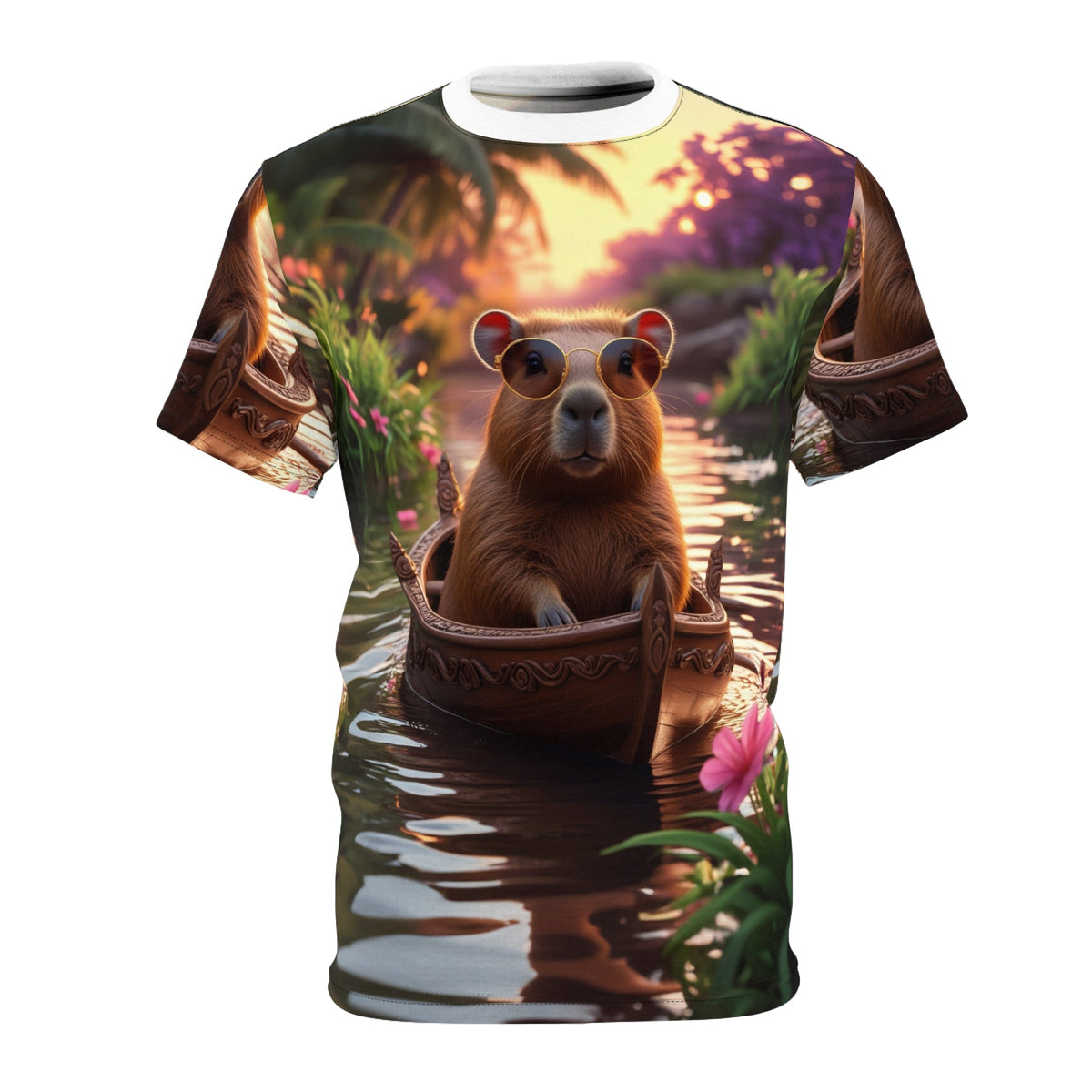 Rustic Comfort: Capybara in a Wooden Tub - ART OF ROYALS
