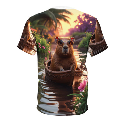 Rustic Comfort: Capybara in a Wooden Tub - ART OF ROYALS