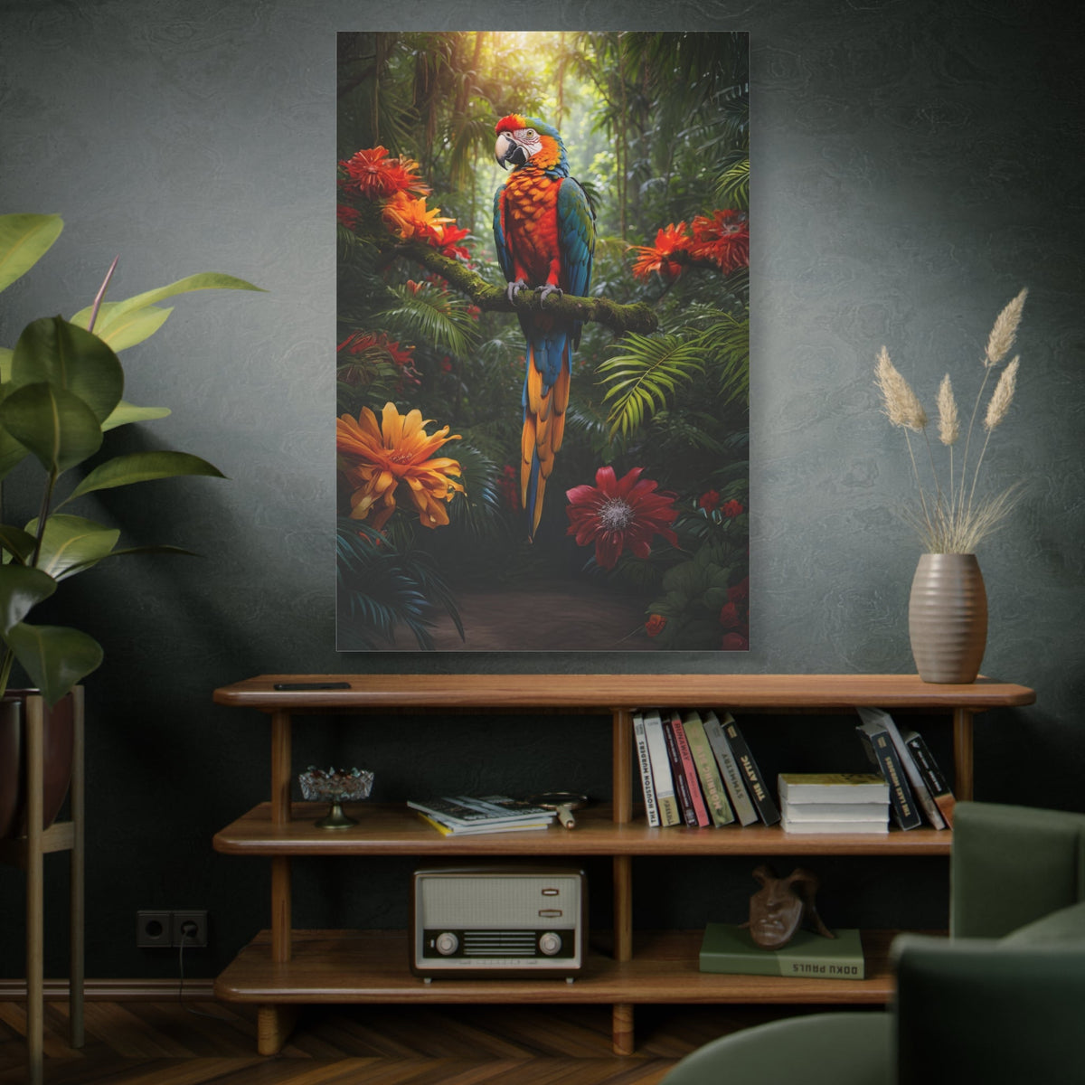Scarlet Macaw Canvas Wall Art – Luxury Tropical Bird Wildlife Canvas Print - ART OF ROYALS