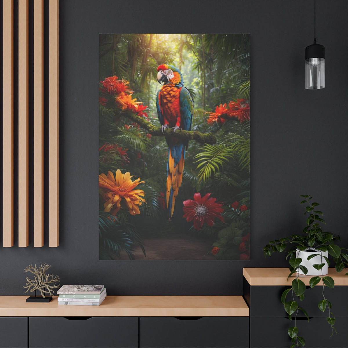 Scarlet Macaw Canvas Wall Art – Luxury Tropical Bird Wildlife Canvas Print - ART OF ROYALS