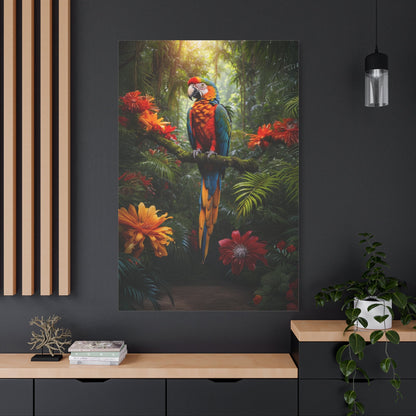 Scarlet Macaw Canvas Wall Art – Luxury Tropical Bird Wildlife Canvas Print - ART OF ROYALS