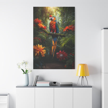 Scarlet Macaw Canvas Wall Art – Luxury Tropical Bird Wildlife Canvas Print - ART OF ROYALS