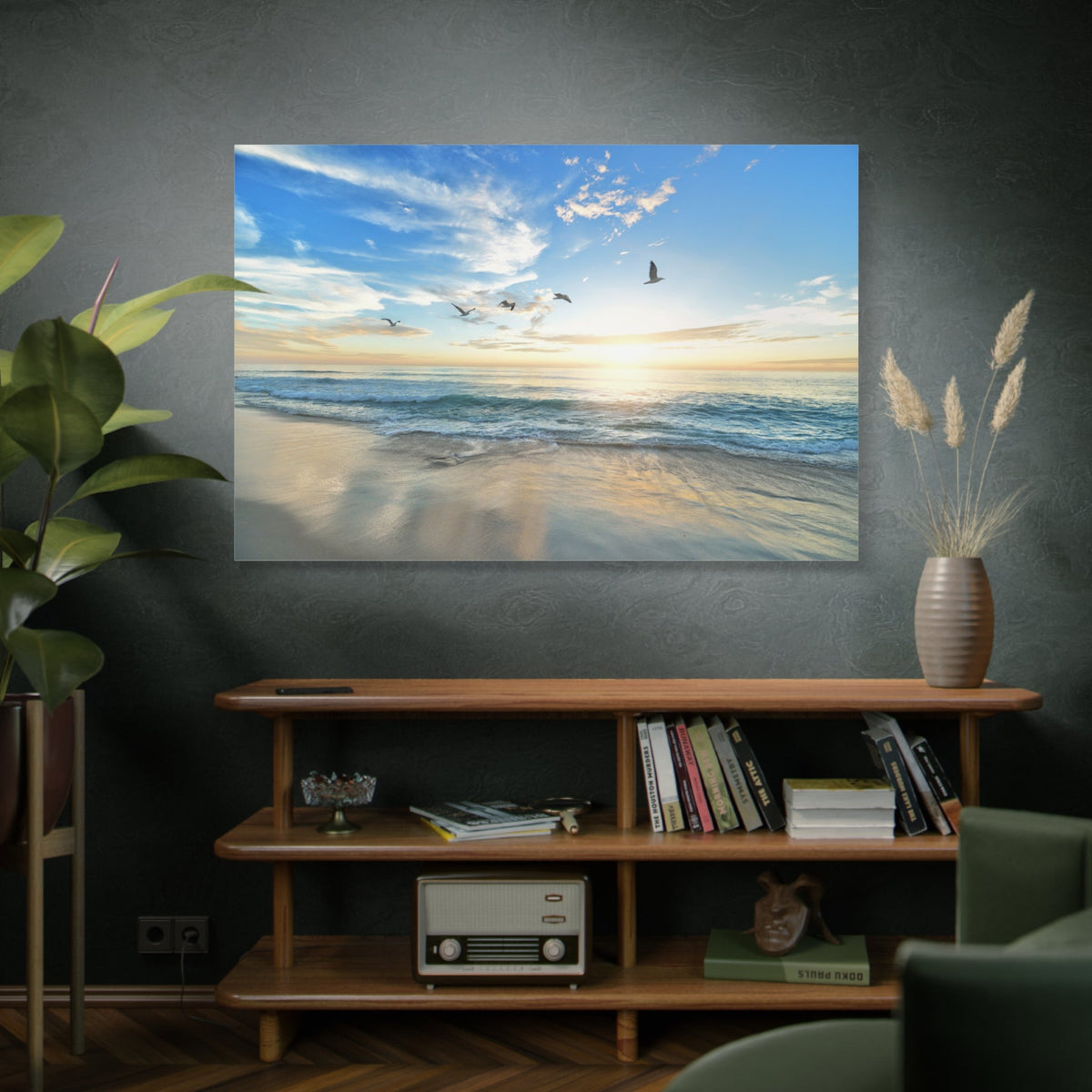 Seaside Serenity – Birds in Flight Over Ocean Waves - ART OF ROYALS