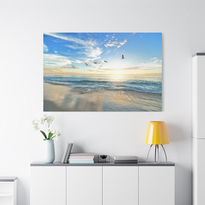 Seaside Serenity – Birds in Flight Over Ocean Waves - ART OF ROYALS
