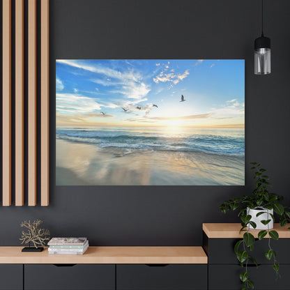 Seaside Serenity – Birds in Flight Over Ocean Waves - ART OF ROYALS