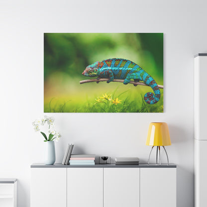 Serene Chameleon Canvas Wall Art – Luxury Exotic Reptile Wildlife Canvas Print for Nature-Inspired Interiors - ART OF ROYALS