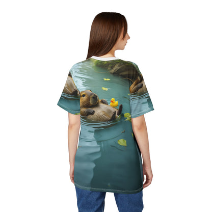 Serene Escape: Capybara Floating in a Calm Pond - ART OF ROYALS