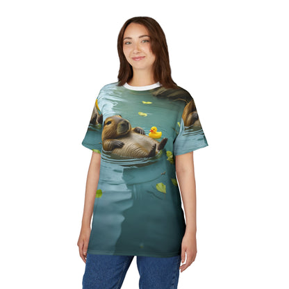 Serene Escape: Capybara Floating in a Calm Pond - ART OF ROYALS