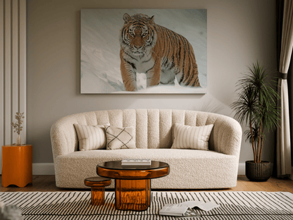 Siberian Tiger Canvas Wall Art – Majestic Predator in Snowy Wilderness - ART OF ROYALS