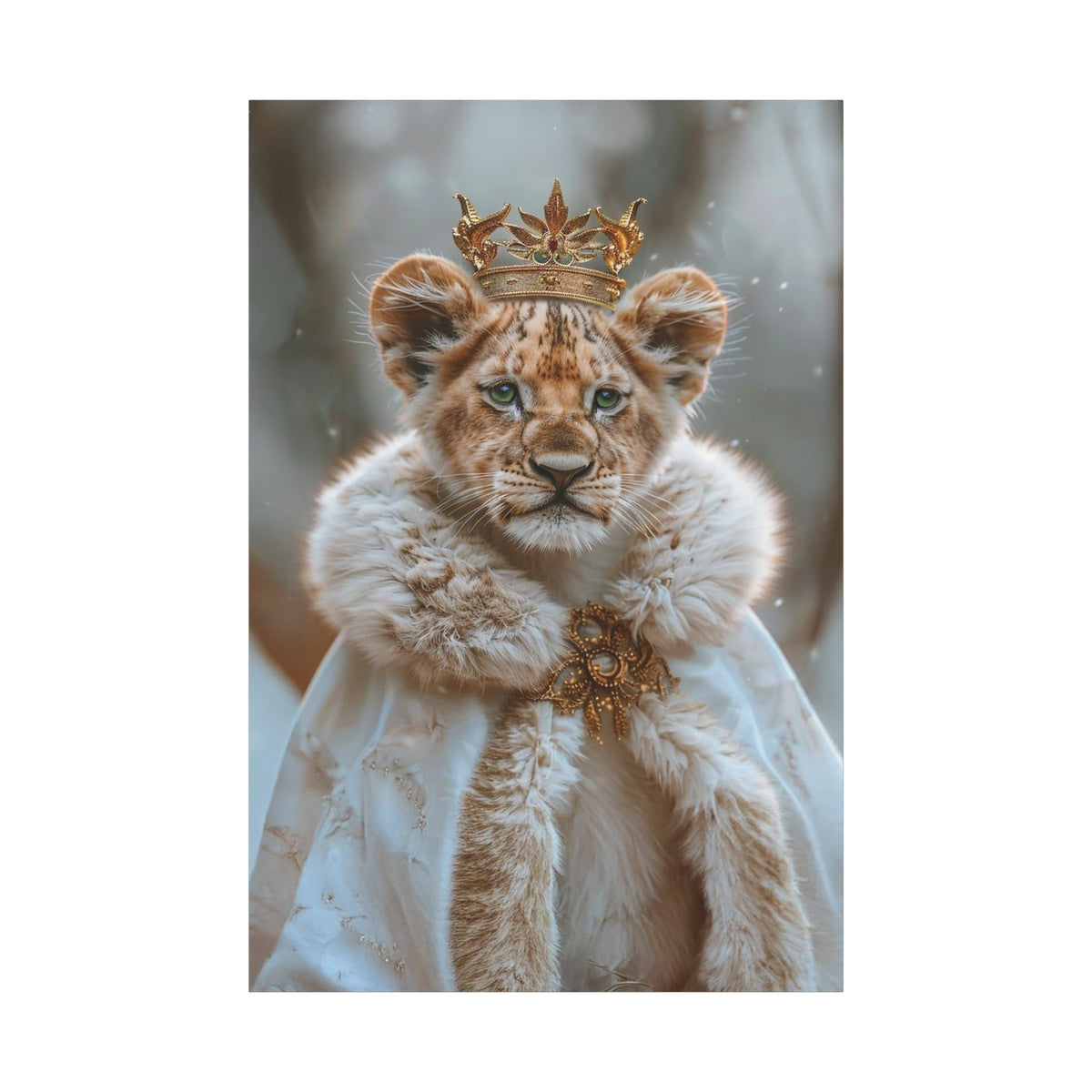 Snowborn Majesty – The Regal Winter Cub - ART OF ROYALS