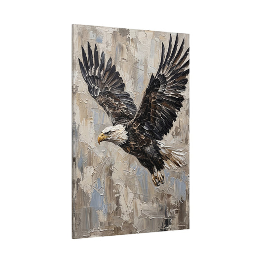 Soaring Freedom Majestic Bald Eagle Canvas Wall Art – Textured Modern Eagle Decor - ART OF ROYALS