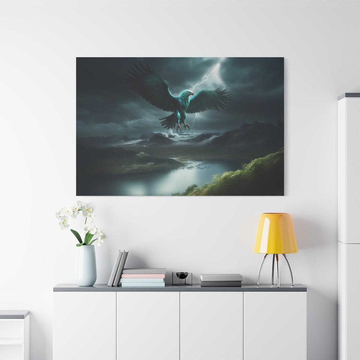 Storm Eagle Canvas Wall Art – Luxury Eagle Wildlife Canvas Print for Modern Decor - ART OF ROYALS