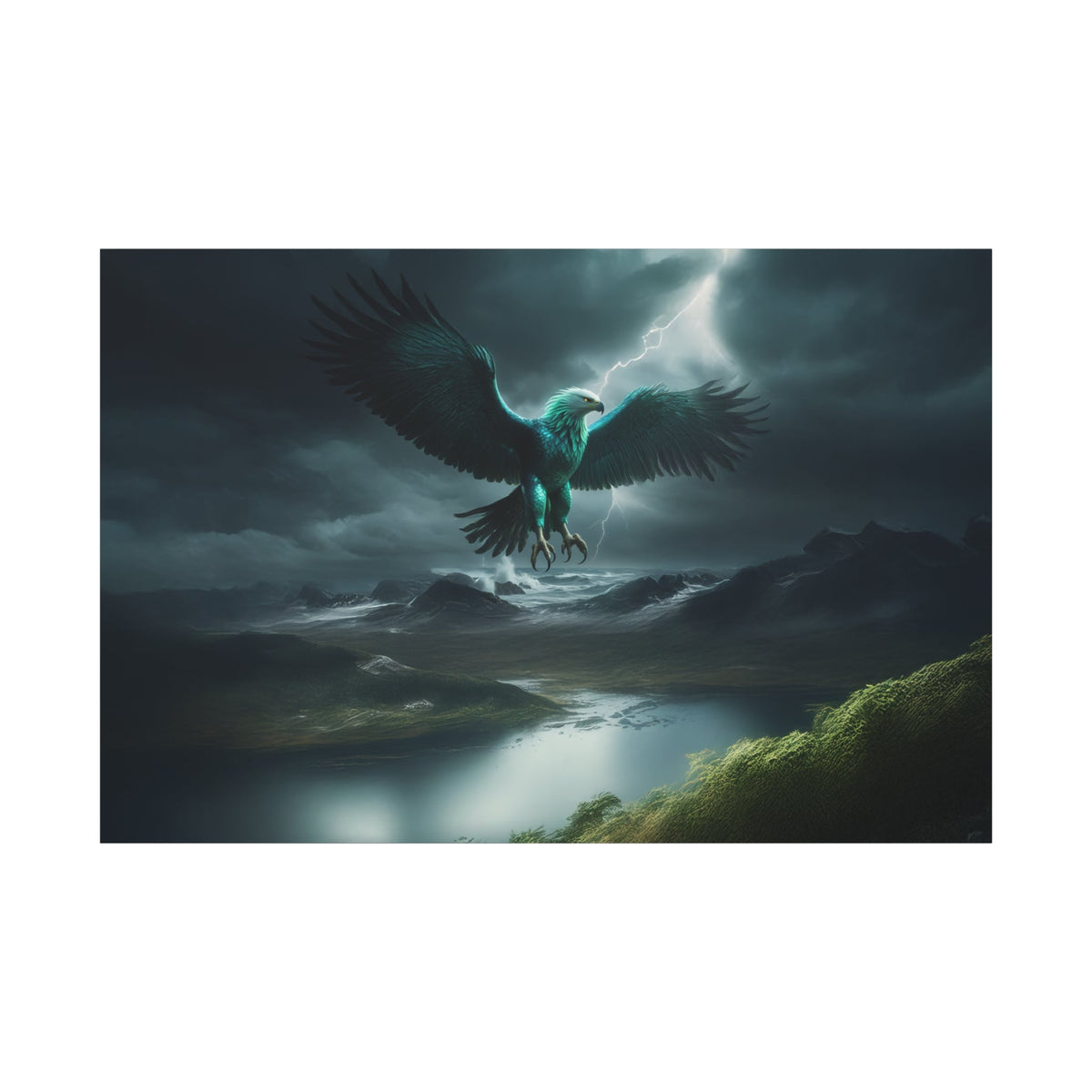 Storm Eagle Canvas Wall Art – Luxury Eagle Wildlife Canvas Print for Modern Decor - ART OF ROYALS