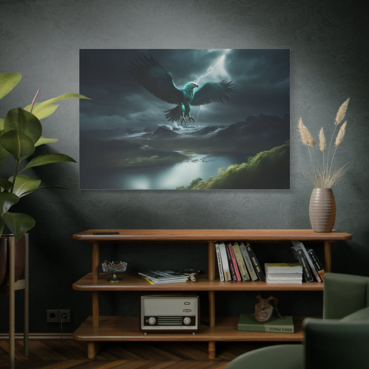 Storm Eagle Canvas Wall Art – Luxury Eagle Wildlife Canvas Print for Modern Decor - ART OF ROYALS