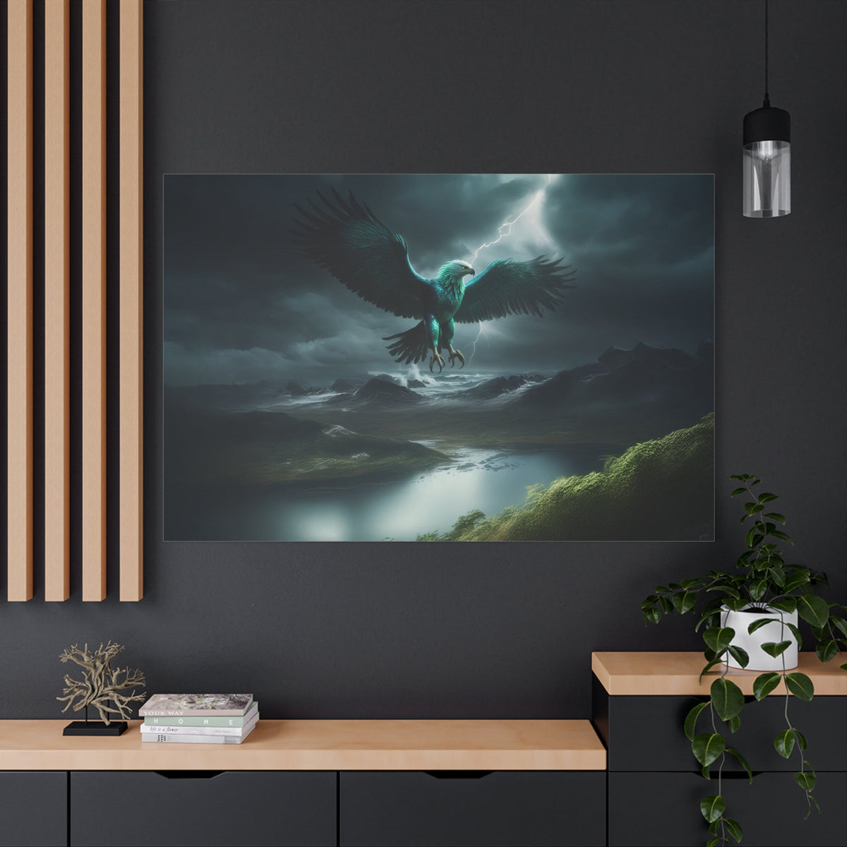 Storm Eagle Canvas Wall Art – Luxury Eagle Wildlife Canvas Print for Modern Decor - ART OF ROYALS