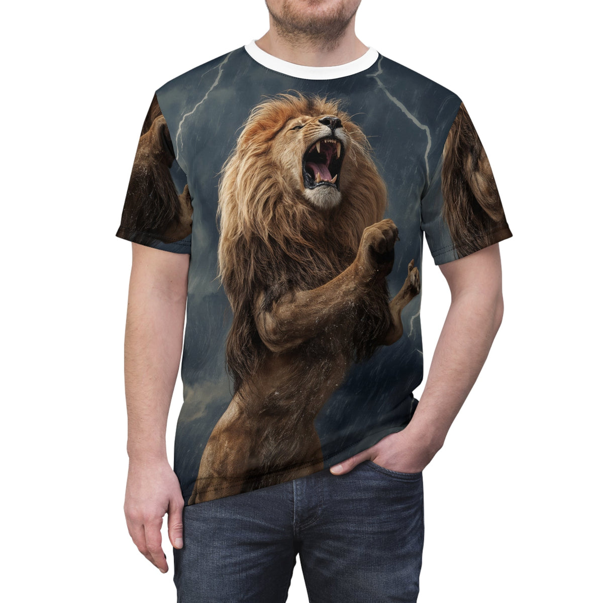 ⚡ Storm Roar – Thunder Lion T-Shirt - ART OF ROYALS