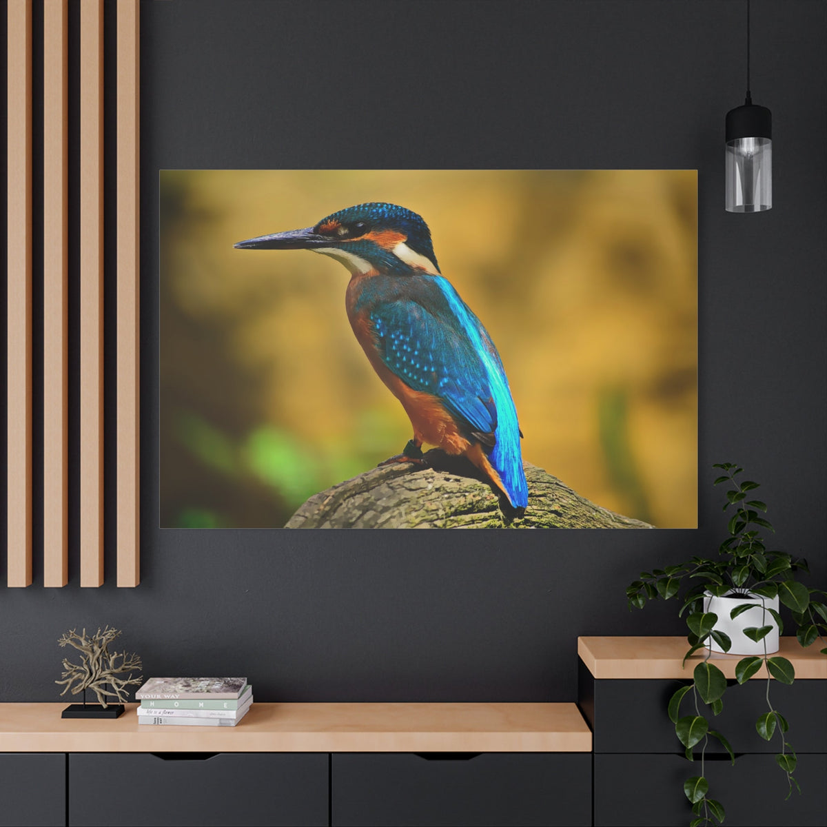 Striking Kingfisher Canvas Wall Art – Vibrant Nature's Elegance - ART OF ROYALS