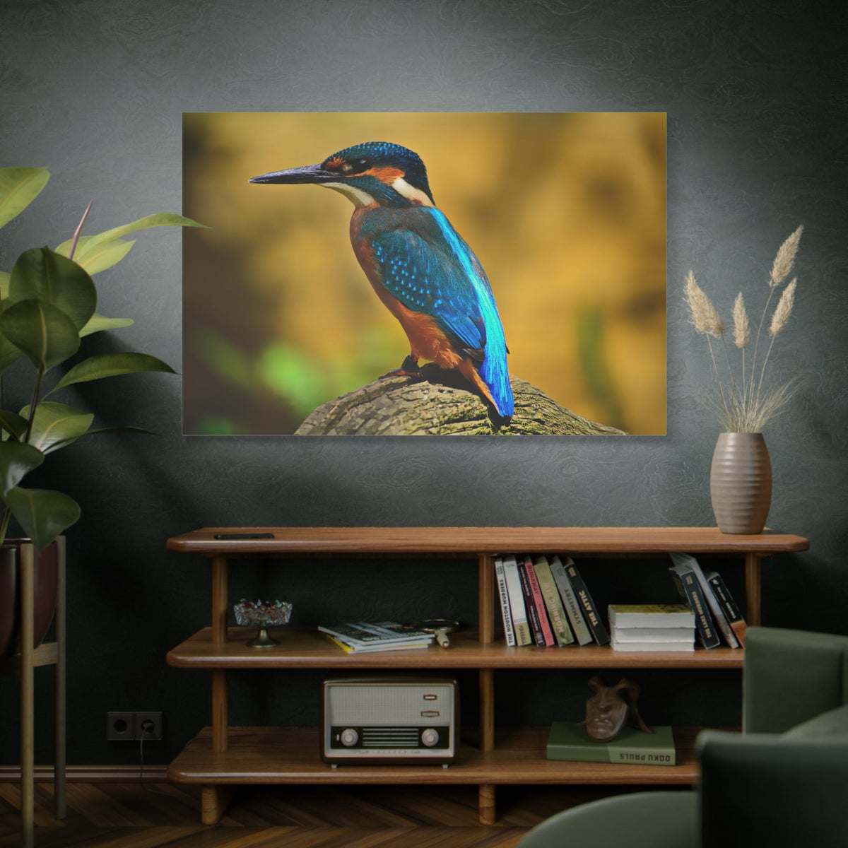 Striking Kingfisher Canvas Wall Art – Vibrant Nature's Elegance - ART OF ROYALS