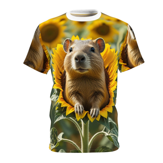 Sunflower Bliss: Capybara in a Field of Sunflowers - ART OF ROYALS
