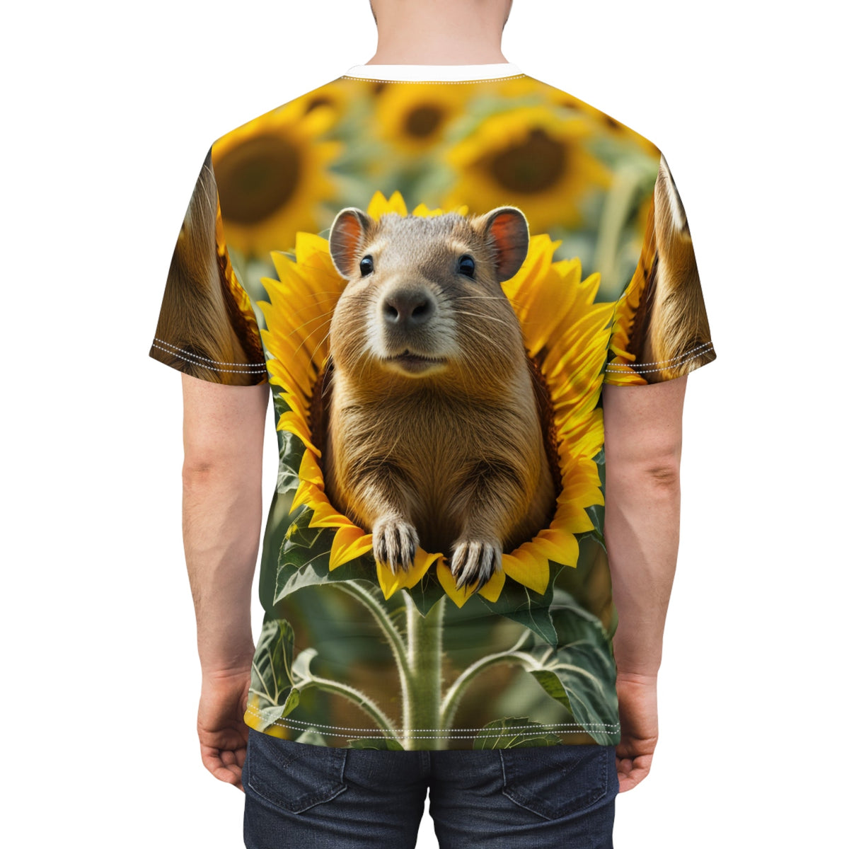 Sunflower Bliss: Capybara in a Field of Sunflowers - ART OF ROYALS
