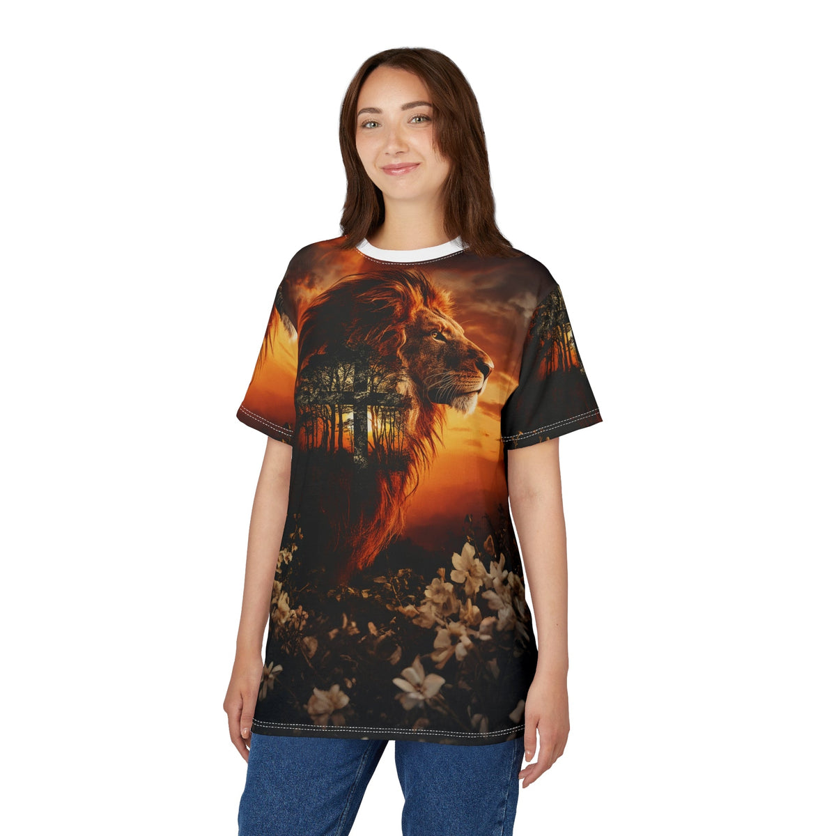 🌅 Sunset Guardian Lion – Spirit of the Wild T-Shirt - ART OF ROYALS