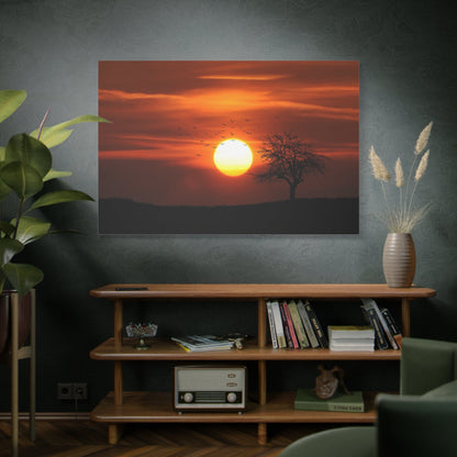 Sunset Serenity – Silhouetted Trees Against a Golden Sky - ART OF ROYALS