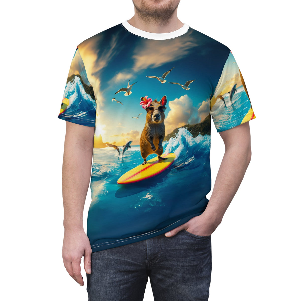 Surfer Capybara: Riding the Waves - ART OF ROYALS