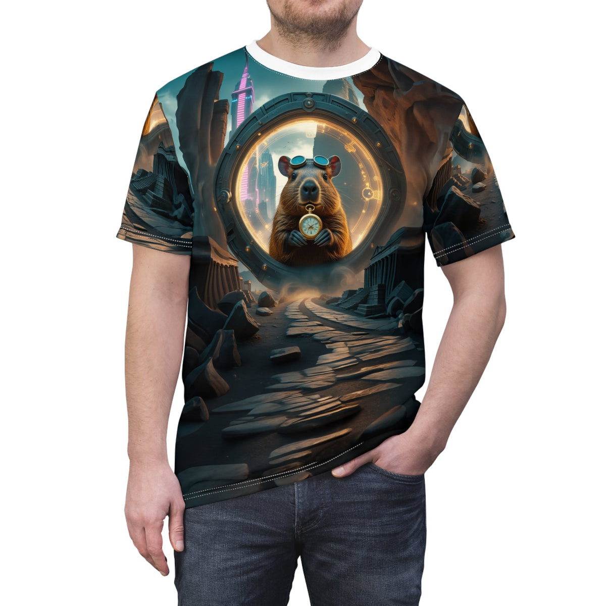 Time Traveler Capybara T-Shirt ⏳🌌 - ART OF ROYALS