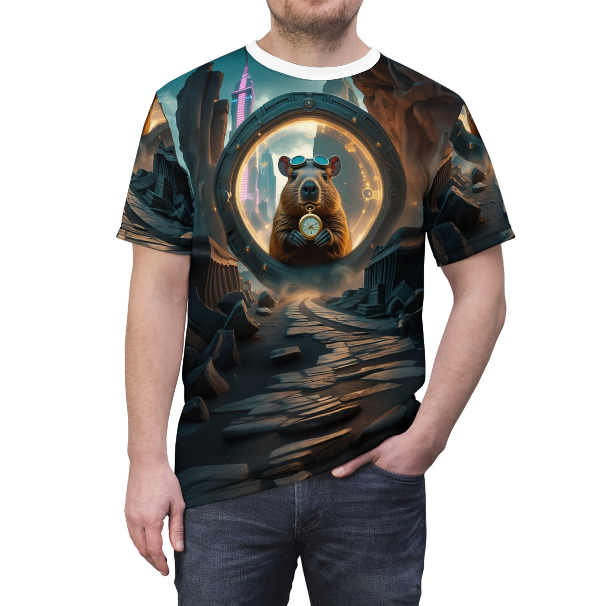 Time Traveler Capybara T-Shirt ⏳🌌 - ART OF ROYALS