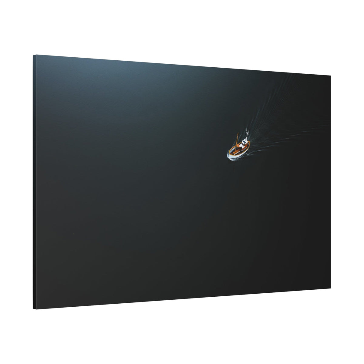 Tranquil Fishing Boat on Calm Waters – Minimalist Seascape - ART OF ROYALS