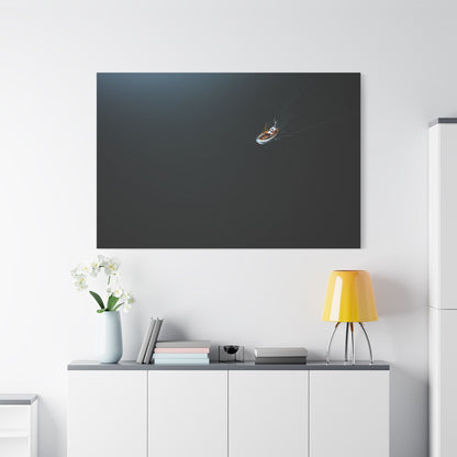 Tranquil Fishing Boat on Calm Waters – Minimalist Seascape - ART OF ROYALS
