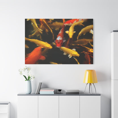Tranquil Koi Fish Pond Canvas Wall Art – Serene Japanese Wildlife Print for Zen-Inspired Decor - ART OF ROYALS