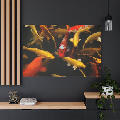 Tranquil Koi Fish Pond Canvas Wall Art – Serene Japanese Wildlife Print for Zen-Inspired Decor - ART OF ROYALS