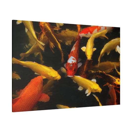 Tranquil Koi Fish Pond Canvas Wall Art – Serene Japanese Wildlife Print for Zen-Inspired Decor - ART OF ROYALS