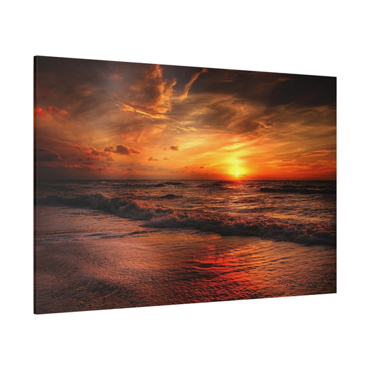 Tranquil Sunset Over Ocean Waves – Serene Beachscape - ART OF ROYALS