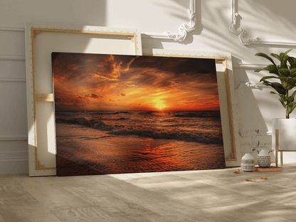 Tranquil Sunset Over Ocean Waves – Serene Beachscape - ART OF ROYALS