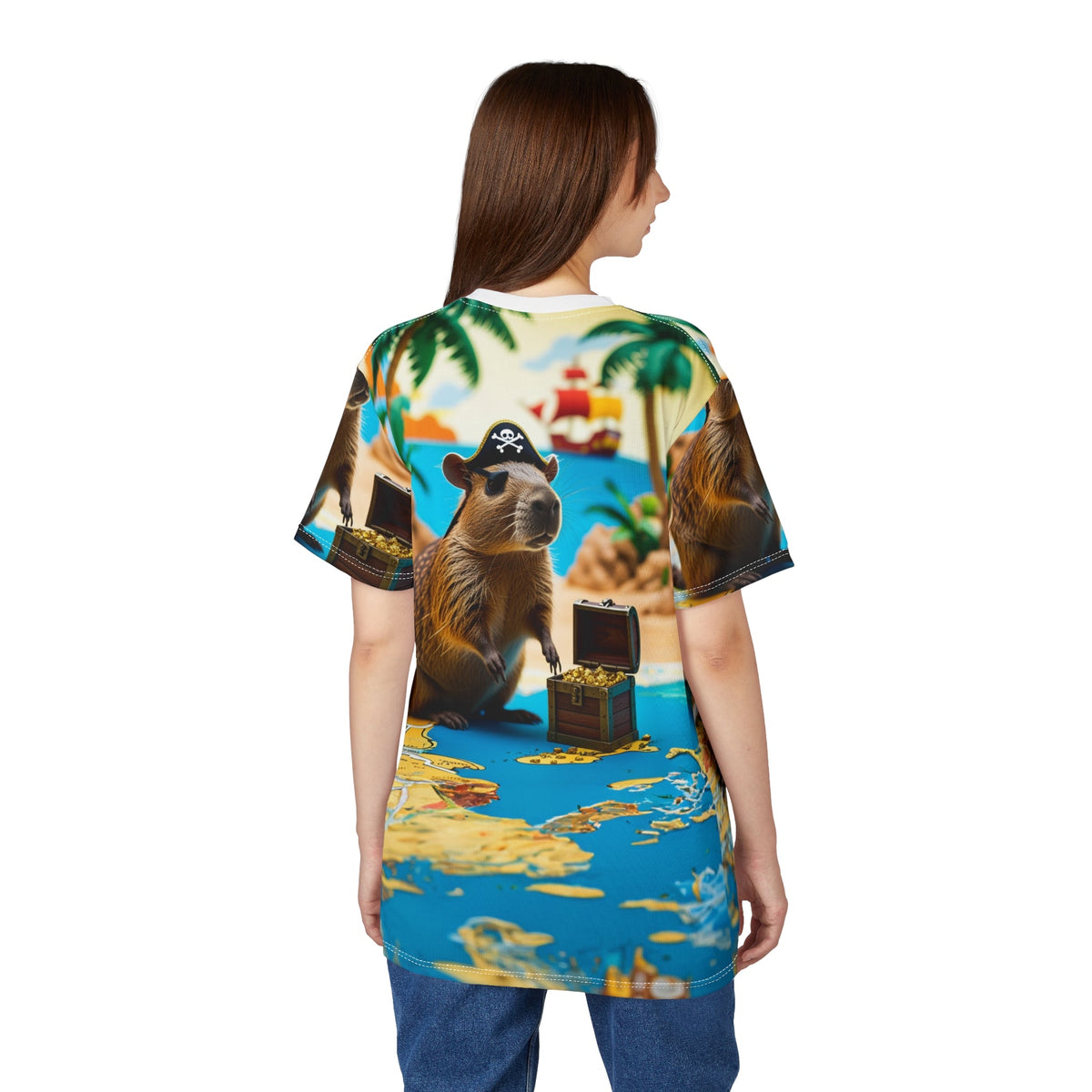Treasure Island Capybara – Pirate Adventure T-Shirt 🏴‍☠️🌊 - ART OF ROYALS