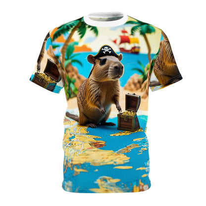 Treasure Island Capybara – Pirate Adventure T-Shirt 🏴‍☠️🌊 - ART OF ROYALS
