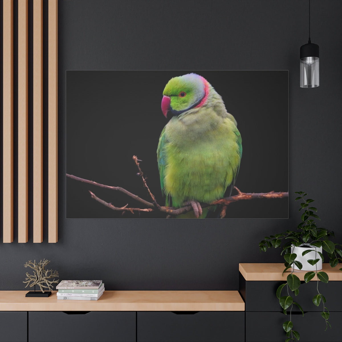 Tropical Parakeet Canvas Wall Art – Luxury Exotic Bird Wildlife Print - ART OF ROYALS
