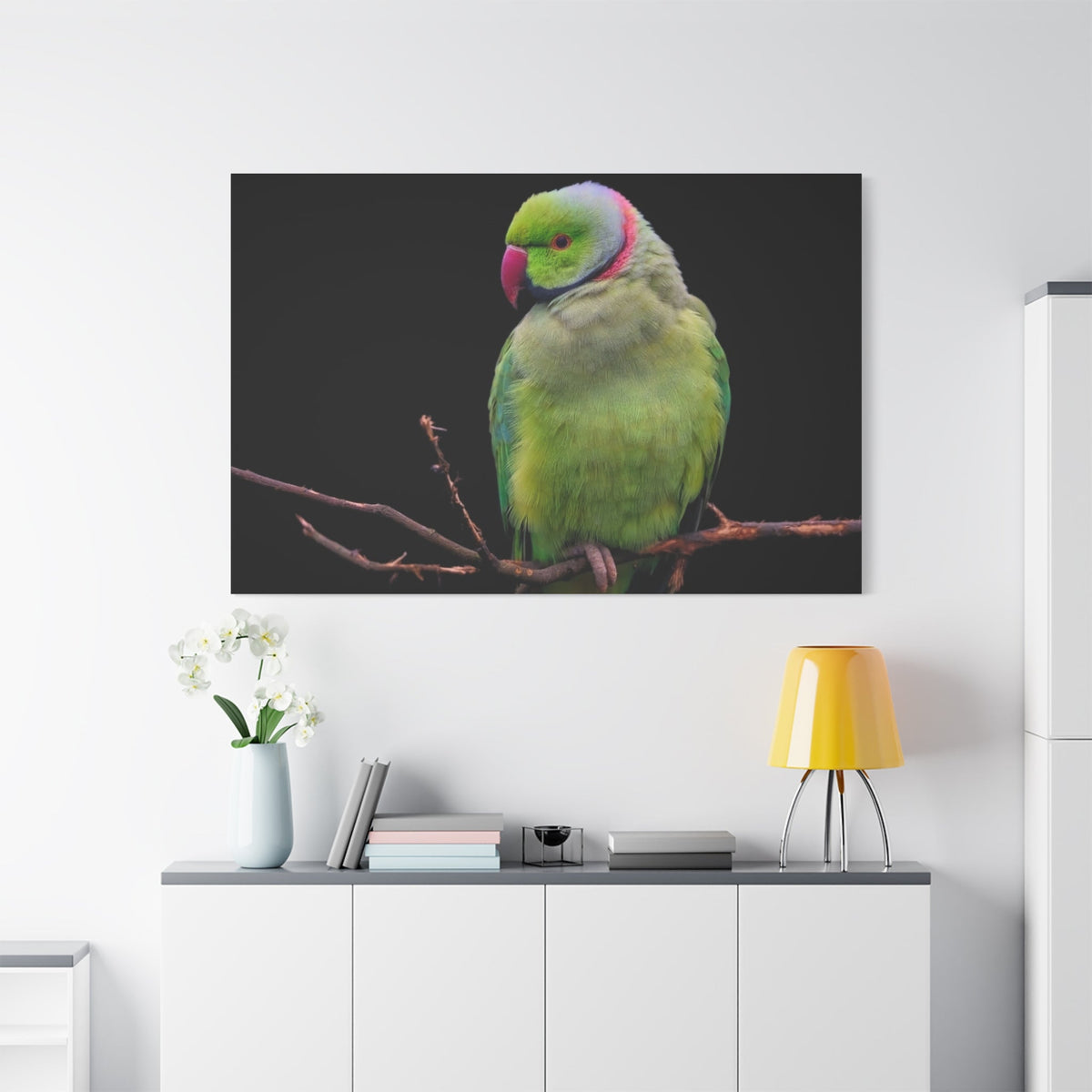 Tropical Parakeet Canvas Wall Art – Luxury Exotic Bird Wildlife Print - ART OF ROYALS