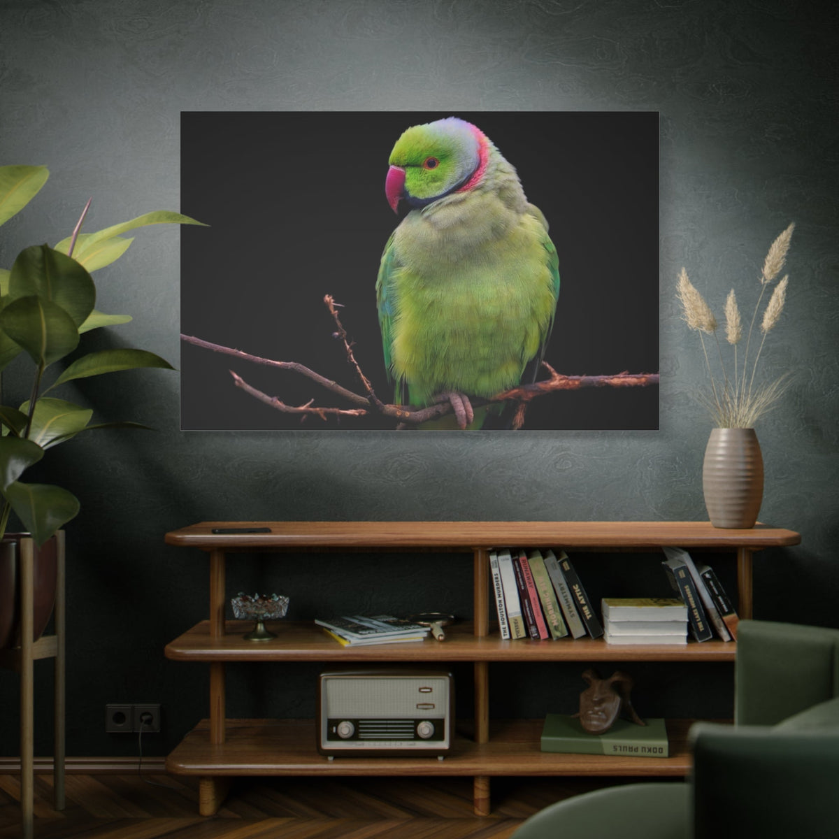 Tropical Parakeet Canvas Wall Art – Luxury Exotic Bird Wildlife Print - ART OF ROYALS