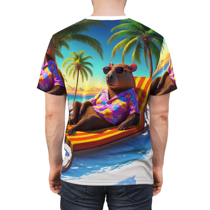 Tropical Vibes - Relaxed Capybara on Vacation - ART OF ROYALS