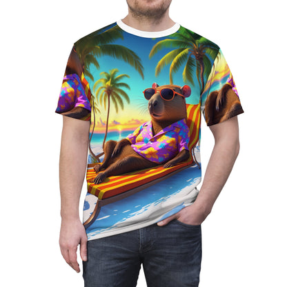Tropical Vibes - Relaxed Capybara on Vacation - ART OF ROYALS