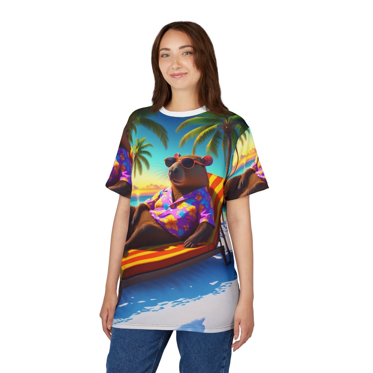 Tropical Vibes - Relaxed Capybara on Vacation - ART OF ROYALS