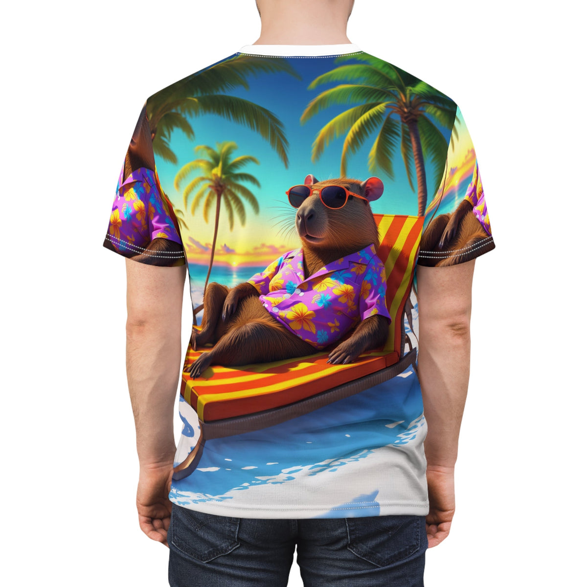 Tropical Vibes - Relaxed Capybara on Vacation - ART OF ROYALS