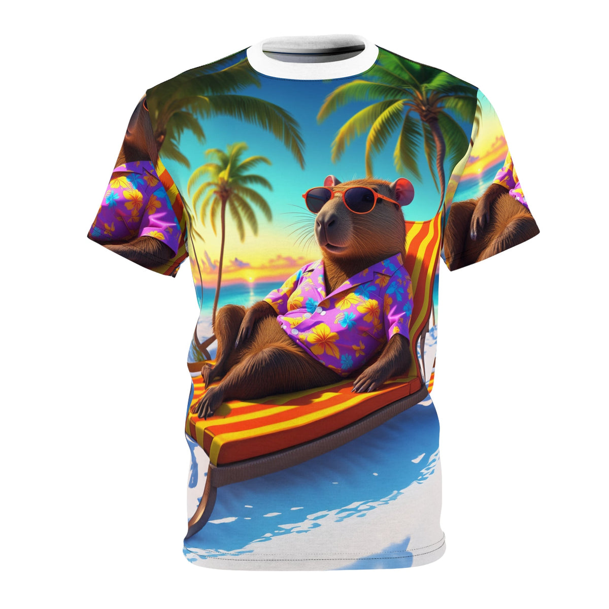 Tropical Vibes - Relaxed Capybara on Vacation - ART OF ROYALS