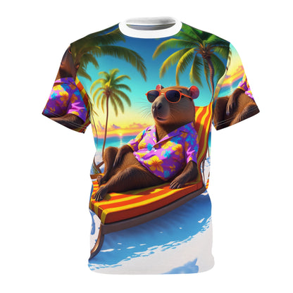 Tropical Vibes - Relaxed Capybara on Vacation - ART OF ROYALS
